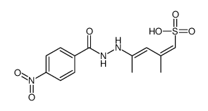 (1E,3E)-2-methyl-4-[2-(4-nitrobenzoyl)hydrazinyl]penta-1,3-diene-1-sulfonic acid结构式