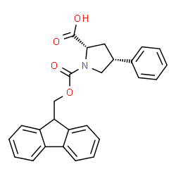 (2S,4R)-1-(((9H-芴-9-基)甲氧基)羰基)-4-苯基吡咯烷-2-甲酸结构式
