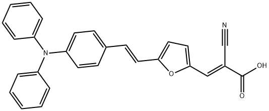 (E)-2-氰基-3-(5-(4-(二苯基亚氨基)苯乙烯基)呋喃-2-基)丙烯酸结构式