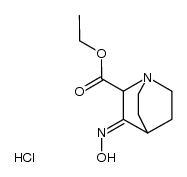 3-hydroxyimino-quinuclidine-2-carboxylic acid ethyl ester, hydrochloride Structure