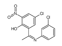 4-CHLORO-2-[1-[(3-CHLOROPHENYL)IMINO]ETHYL]-6-NITRO-PHENOL结构式