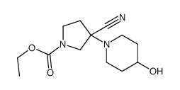 ethyl 3-cyano-3-(4-hydroxypiperidin-1-yl)pyrrolidine-1-carboxylate Structure