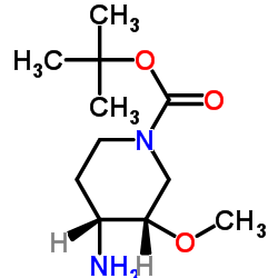 (3S,4R)-叔丁基4-氨基-3-甲氧基哌啶-1-羧酸结构式