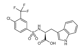 ((4-chloro-3-(trifluoromethyl)phenyl)sulfonyl)-L-tryptophan结构式