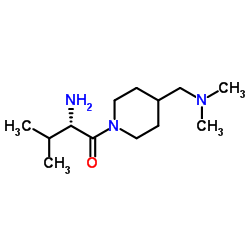 (2S)-2-Amino-1-{4-[(dimethylamino)methyl]-1-piperidinyl}-3-methyl-1-butanone结构式