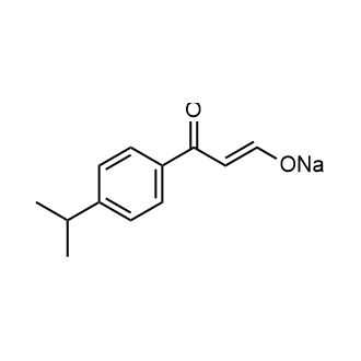 3-(4-异丙基苯基)-3-氧代丙基-1-烯-1-乙酸钠结构式