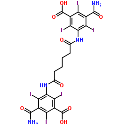 5,5'-(Adipoyldiimino)bis[2,4,6-triiodo-3-(carbamoyl)benzoic acid] Structure