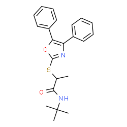 N-(叔丁基)-2-((4,5-二苯基恶唑-2-基)硫基)丙酰胺结构式