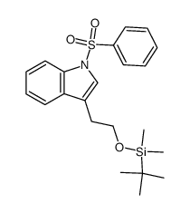 1-(O-tert-butyldimethylsilyl)-2-(3-(1-phenylsulfonyl)indolyl)ethanol结构式