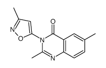 2,6-dimethyl-3-(3-methyl-1,2-oxazol-5-yl)quinazolin-4-one结构式