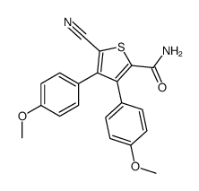 5-氰基-3,4-二(4-甲氧基苯基)噻吩-2-羧胺结构式