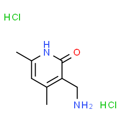3-(氨基甲基)-4,6-二甲基-1,2-二氢吡啶-2-酮二盐酸盐结构式