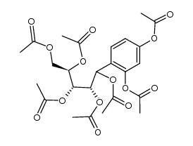 1,3-di-O-acetyl-4-(2,3,4,5-penta-O-acetyl-D-allo/altro-pentit-1-yl)resorcinol结构式