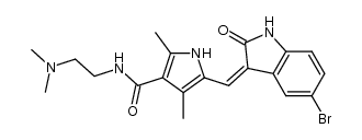 5-(5-Bromo-2-oxo-1,2-dihydroindol-3-ylidenemethyl)-2,4-dimethyl-1H-pyrrole-3-carboxylic Acid (2-dimethylamino-ethyl)amide Structure