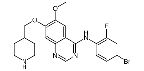 N-(4-溴-2-氟苯基)-6-甲氧基-7-(哌啶-4-基甲氧基)喹唑啉-4-胺结构式