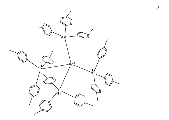 tetrakis(tri-p-tolyl-5-phosphanyl)silver(V) chloride Structure