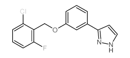 3-{3-[(2-氯-6-氟苄基)氧基]苯基}-1H-吡唑结构式