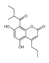 5,7-Dihydroxy-8-(2-methylbutanoyl)-4-propyl-2H-chromen-2-one Structure
