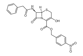 (6R)-3,8-dioxo-7t-(2-phenyl-acetylamino)-(6rH)-5-thia-1-aza-bicyclo[4.2.0]octane-2ξ-carboxylic acid 4-nitro-benzyl ester Structure
