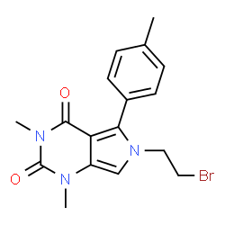6-(2-Bromoethyl)-1,3-dimethyl-5-(4-methylphenyl)-1H-pyrrolo[3,4-d]pyrimidine-2,4(3H,6H)-dione结构式