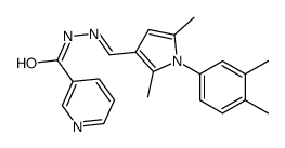 N-[[1-(3,4-dimethylphenyl)-2,5-dimethylpyrrol-3-yl]methylideneamino]pyridine-3-carboxamide结构式