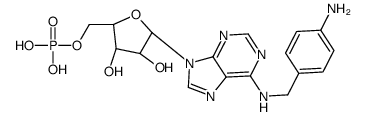 [(2R,3S,4R,5R)-5-[6-[(4-aminophenyl)methylamino]purin-9-yl]-3,4-dihydroxyoxolan-2-yl]methyl dihydrogen phosphate Structure