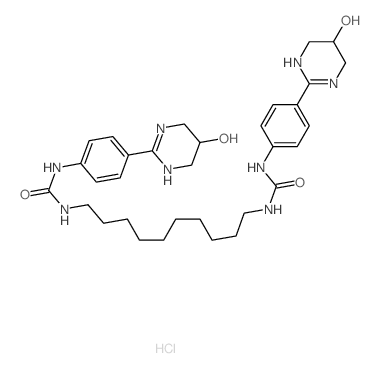 Urea,1,1'-decamethylenebis[3-[p-(1,4,5,6-tetrahydro-5-hydroxy-2-pyrimidinyl)phenyl]-,dihydrochloride (7CI,8CI) picture