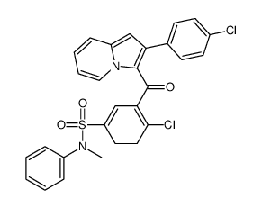 4-chloro-3-[2-(4-chlorophenyl)indolizine-3-carbonyl]-N-methyl-N-phenylbenzenesulfonamide Structure