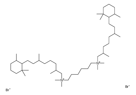 [2,6-dimethyl-8-(2,2,6-trimethylcyclohexyl)octyl]-[6-[[2,6-dimethyl-8-(2,2,6-trimethylcyclohexyl)octyl]-dimethylazaniumyl]hexyl]-dimethylazanium,dibromide Structure