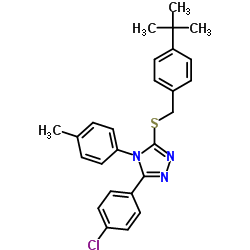 3-[(4-tert-butylbenzyl)sulfanyl]-5-(4-chlorophenyl)-4-(4-methylphenyl)-4H-1,2,4-triazole结构式