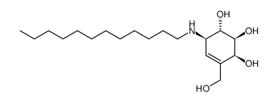 N-dodecyl-5a-carba-α-L-arabino-hex-5(5a)-enopyranosylamine结构式