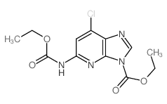 ethyl 5-chloro-3-(ethoxycarbonylamino)-2,7,9-triazabicyclo[4.3.0]nona-2,4,7,10-tetraene-9-carboxylate结构式