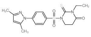 4(1H)-Pyrimidinone,1-[[4-(3,5-dimethyl-1H-pyrazol-1-yl)phenyl]sulfonyl]-3-ethyltetrahydro-2-thioxo- Structure