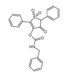 benzylcarbamic acid 1,1,4-trioxo-2,5-diphenyl-4,5-dihydro-1H-1λ6-thiophen-3-yl ester Structure