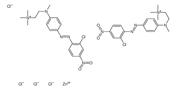 bis[[2-[[4-[(2-chloro-4-nitrophenyl)azo]phenyl]methylamino]ethyl]trimethylammonium] tetrachlorozincate structure