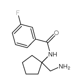 N-(1-氨基甲基环戊基)-3-氟苯甲酰胺结构式