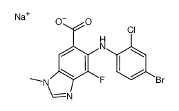 6-(4-bromo-2-chlorophenylamino)-7-fluoro-3-methyl-3H-benzoimidazole-5-carboxylic acid Na salt Structure