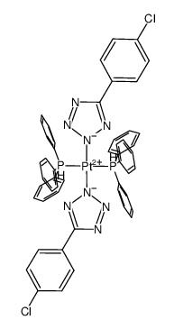 trans-[Pt(5-p-chlorophenyltetrazolato)2(PPh3)2]结构式