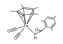 dicarbonyl(pentamethylcyclopentadienyl){(2,4,6-trimethylbenzoyl)phosphido}iron Structure