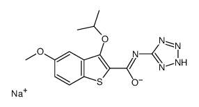 sodium,5-methoxy-3-propan-2-yloxy-N-(1,2,3-triaza-4-azanidacyclopenta-2,5-dien-5-yl)-1-benzothiophene-2-carboxamide结构式