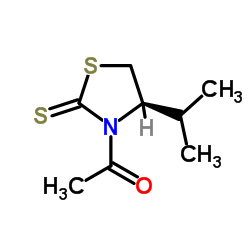 1-[(4R)-4-propan-2-yl-2-sulfanylidene-1,3-thiazolidin-3-yl]ethanone Structure