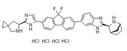 6-(7-(2-((S)-5-azaspiro[2.4]heptan-6-yl)-1H-imidazol-5-yl)-9,9-difluoro-9H-fluoren-2-yl)-2-((1R,3S,4S)-2-azabicyclo[2.2.1]heptan-3-yl)-1H-benzo[d]imidazole tetrahydrochloride Structure