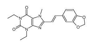 8-[(E)-2-(1,3-benzodioxol-5-yl)ethenyl]-1,3-diethyl-7-methylpurine-2,6-dione结构式