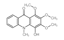 9(10H)-Acridinone,4-hydroxy-1,2,3-trimethoxy-10-methyl- Structure