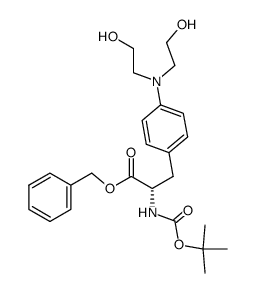N-tert-butyloxycarbonyl-p-bis(2-hydroxyethyl)amino-L-phenylalanine benzyl ester Structure