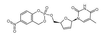5-nitro-cycloSal-2',3'-dideoxy-2',3'-didehydrothymidine monophosphate结构式