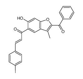 (E)-1-(2-Benzoyl-6-hydroxy-3-methyl-benzofuran-5-yl)-3-p-tolyl-propenone结构式