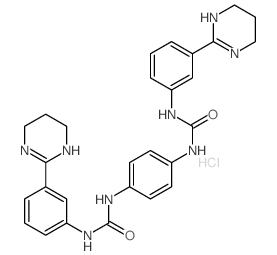 Urea,N,N''-1,4-phenylenebis[N'-[3-(1,4,5,6-tetrahydro-2-pyrimidinyl)phenyl]-,dihydrochloride (9CI) Structure