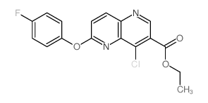 1,5-Naphthyridine-3-carboxylicacid, 4-chloro-6-(4-fluorophenoxy)-, ethyl ester Structure