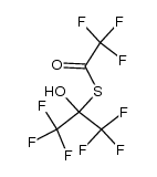 S-(1,1,1,3,3,3-hexafluoro-2-hydroxypropan-2-yl) 2,2,2-trifluoroethanethioate结构式